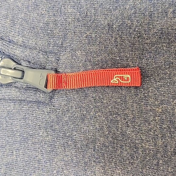 Vineyard Vines, Men's Heathered Blue Shep 3/4 Zip Sweatshirt Sz Large plaid - Picture 7 of 7